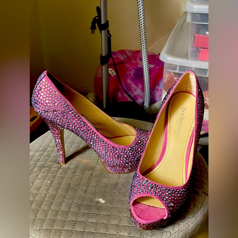 Bejeweled platform heels